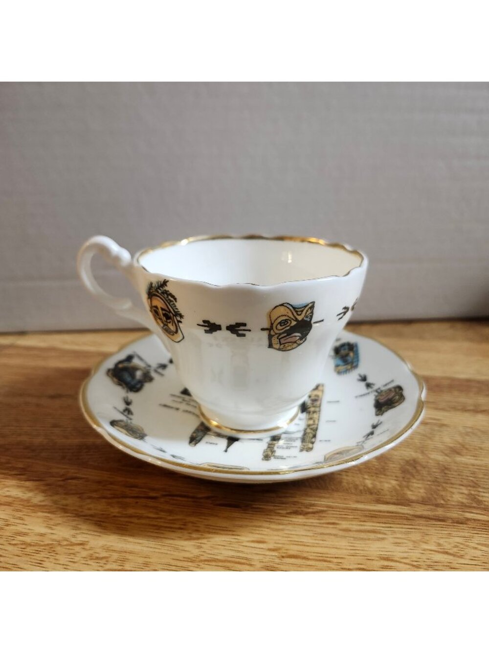 Alaska Winston Bone China Cup & Saucer England 22k Gold